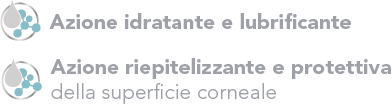 la linea Eumill completa: gocce oculari lubrificanti, idratanti e riparatrici per occhi secchi